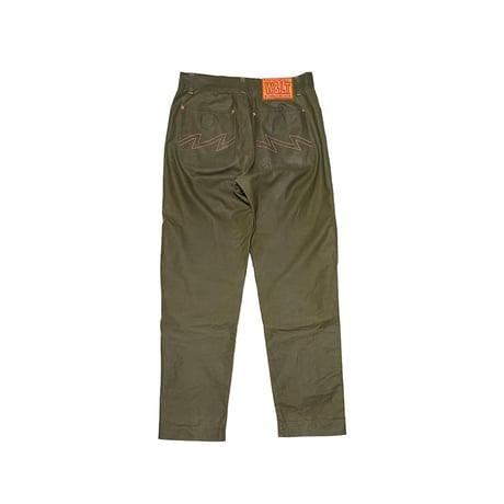 【USED】90's W.&L.T. Coated Cotton 3D Pocket Pants Olive Green