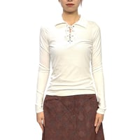【DEAD STOCK】2010's HOLLISTER Lace-Up Rib Long Sleeve Top