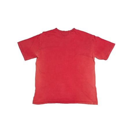 【USED】90's Bootleg Famous Italian Brand Logo T-shirt Fade Red