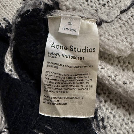 【USED】2020AW Acne Studios Distressed Striped Mohair-Blend Knit Sweater