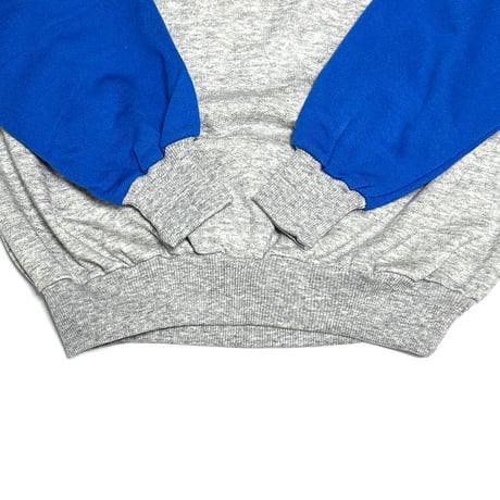 【USED】80's PUMA Layered Sleeve Docking Sweatshirt Grey × Blue