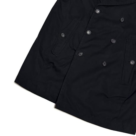 【USED】90's-00's DRIES VAN NOTEN Black Double-Breasted Half Coat