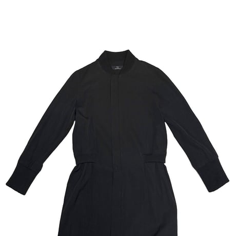 【USED】00's Y’s Yohji Yamamoto 2007ss Bomber × Skirt Docking Zip Coat Black
