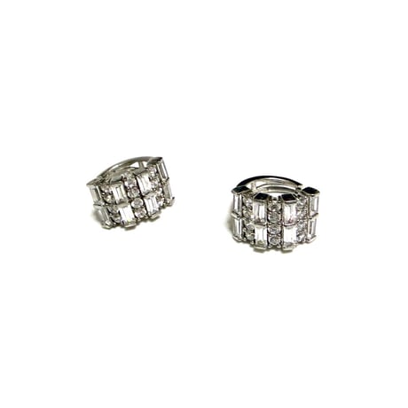 【BOOMBABA BOUTIQUE】(No.33) Sterling w/ Zirconia Earrings 925 sterling silver; zirconia