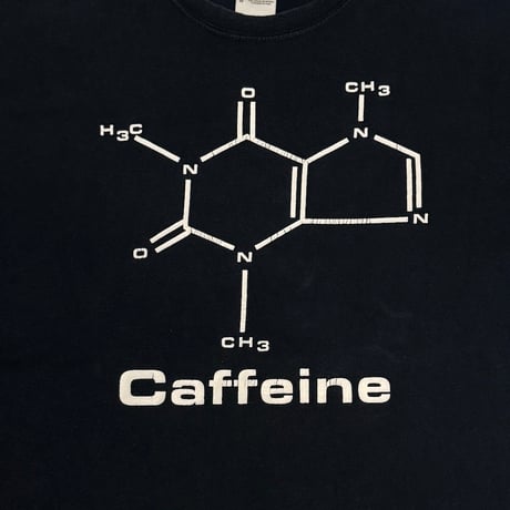【USED】00's Caffeine Molecular Structure Print T-shirt