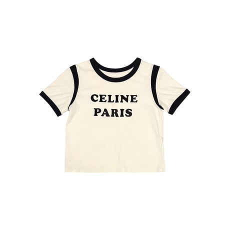 【USED】CELINE by Hedi Slimane 2020-2021 “CELINE PARIS” College Ringer T-shirt