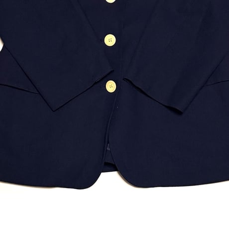 【USED】80's-90's KENZO JUNGLE France Made Linen Blend Tailored Jacket Navy