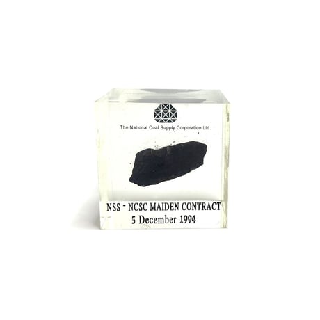 【USED】1994 NCSC “MAIDEN CONTRACT” COAL RESIN OBJECT / ISRAEL