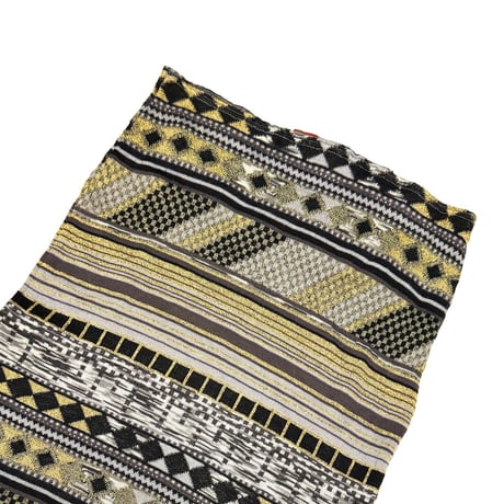 【USED】80's-90's KENZO JUNGLE Mixed Knit Jacquard Pencil Skirt Made in France