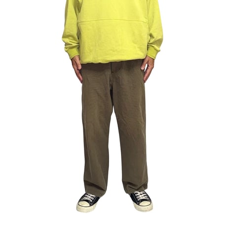 【USED】90's-00's STUSSY Zip Pocket Check Easy Pants Olive Brown