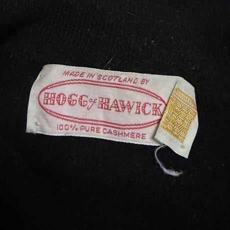 【USED】80's Hogg of Hawick Cashmere L/S Knit Polo Black