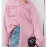 【YENN】[Y264-11134] FADED OVERSIZE SHIRT