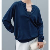【YENN】[Y264-91141] 16G DEEP HENRY KNIT
