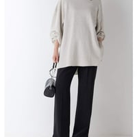 【YENN】[Y263-31107-2] SIDE SLIT SLACKS
