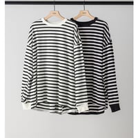 【YENN】[Y264-81111] STRIPE FORM LONG T