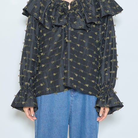 【CHIGNON】[1265-379NH] ｶｯﾄJQﾄﾞﾛｽﾄｶﾗｰBL