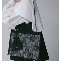 【CHIGNON】 ﾚｰｽﾊﾞｯｸﾞ&ﾐﾆ巾着（ブラック）[0066-786SH]