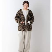 【YENN】[Y264-92132] LEOPARD V NECK CD（ブラウン）