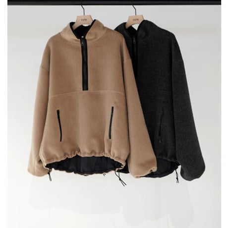 ★追加生産決定商品★【YENN】SHAGGY HALF ZIP JK（納期：10月下旬～11月上旬）[Y254-41126-7]
