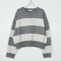 【CHIGNON】[9266-755GS] ｽﾊﾟﾝｺｰﾙﾎﾞｰﾀﾞｰﾆｯﾄPO