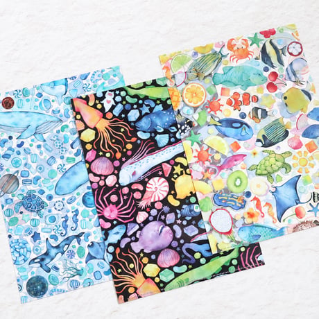 海と太陽のフルーツポンチ☆A4サイズクリアファイル