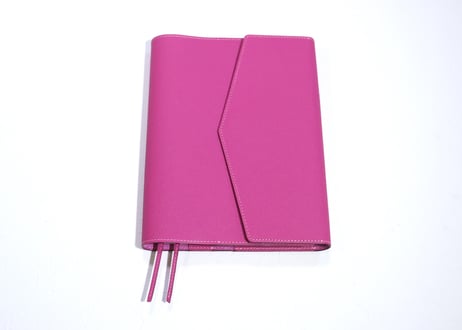 手帳カバー［A5/ほぼ日手帳カズンサイズ］T890　フューシャピンク/チョコレートブラウン
