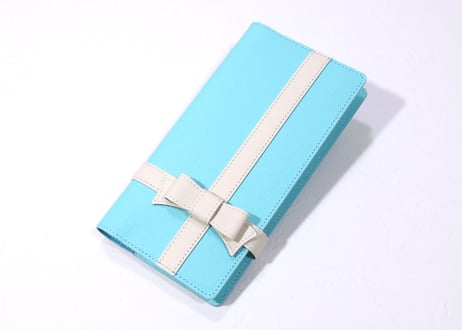 [Ribbon リボン] 毎日、自分へのプレゼント 手帳カバー［ほぼ日手帳weeksサイズ］ ブルー/ホワイト T895