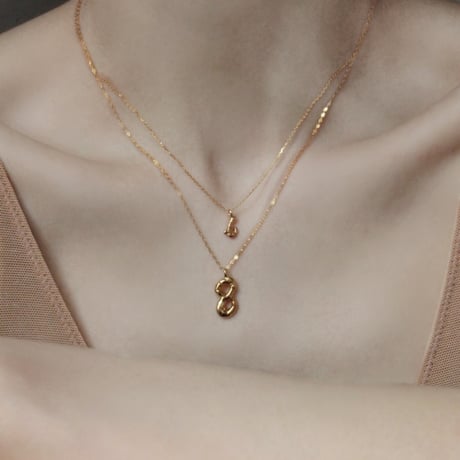 norme numbering necklace / SV925＋Gold Plated