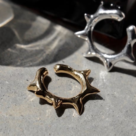 Raw edge cuff pinky ring