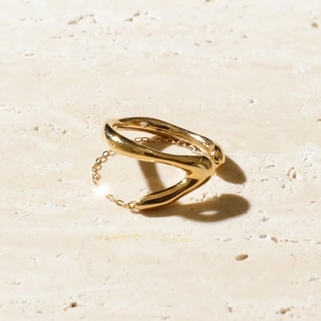 norme frame earcuff ring / SV925＋Gold Plated