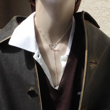 Raw edge heart lariat