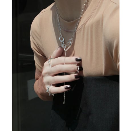 Raw edge cuff pinky ring