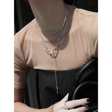 Raw edge clip necklace