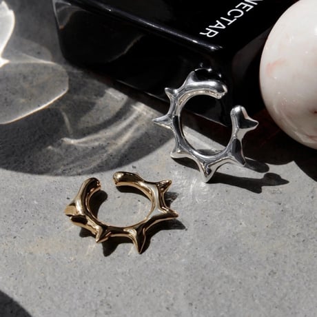 Raw edge cuff pinky ring
