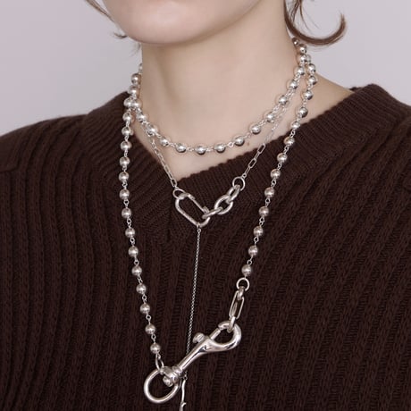 Chrome spike necklace (2P)