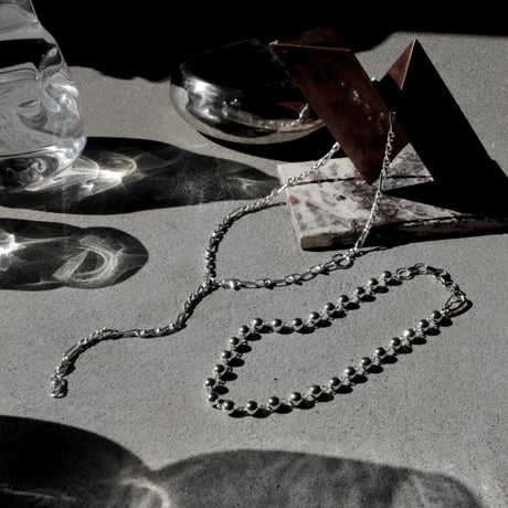 Chrome spike necklace (2P)