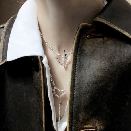 Raw edge heart necklace