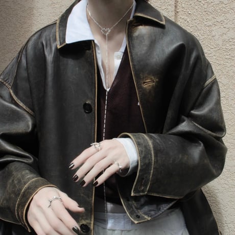 Raw edge heart lariat