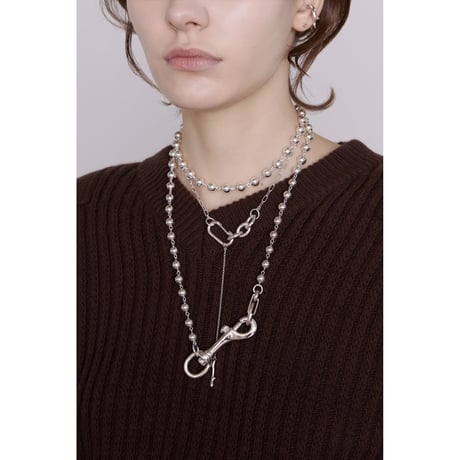 Raw edge clip necklace