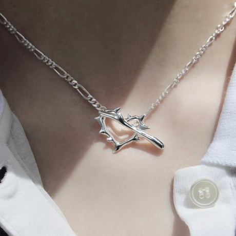 Raw edge heart necklace
