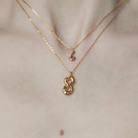 norme numbering necklace / SV925＋Gold Plated