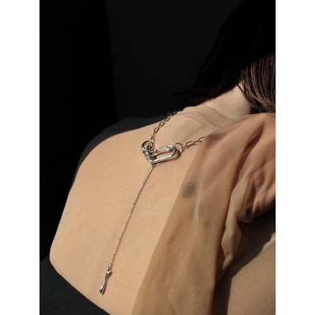 Raw edge clip necklace