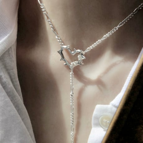 Raw edge heart lariat