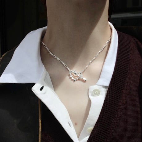 Raw edge heart necklace