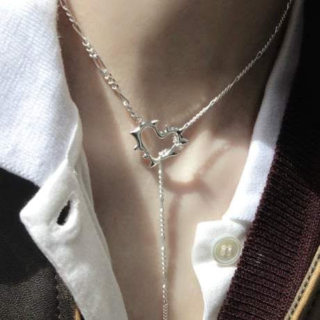 Raw edge heart lariat