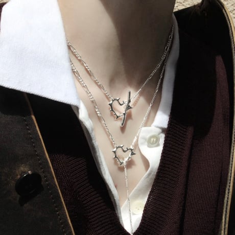 Raw edge heart necklace