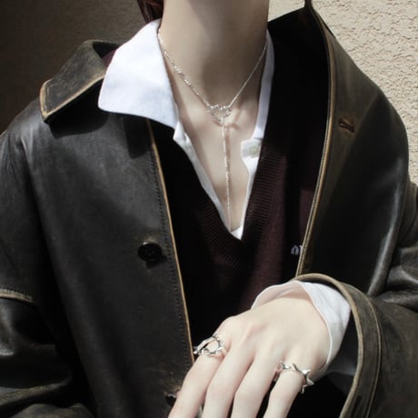 Raw edge heart lariat