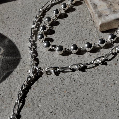 Chrome spike necklace (2P)