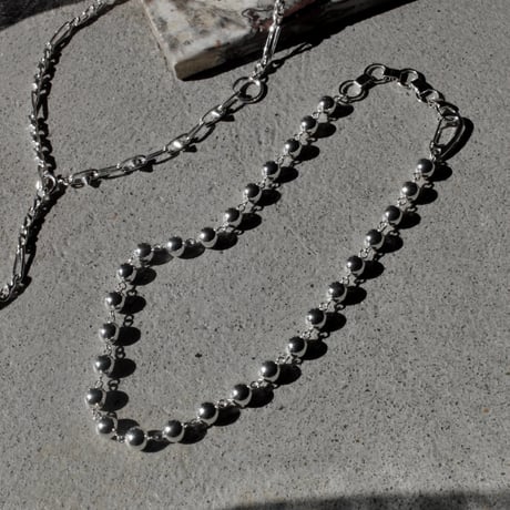 Chrome spike necklace (2P)