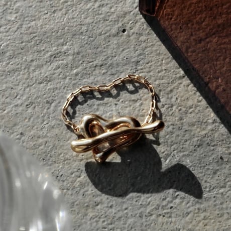 norme heart frame ring / SV925＋Gold Plated